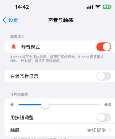 自流井苹果15Pro维修网点分享iPhone15Pro系列机型中隐藏静音图标 